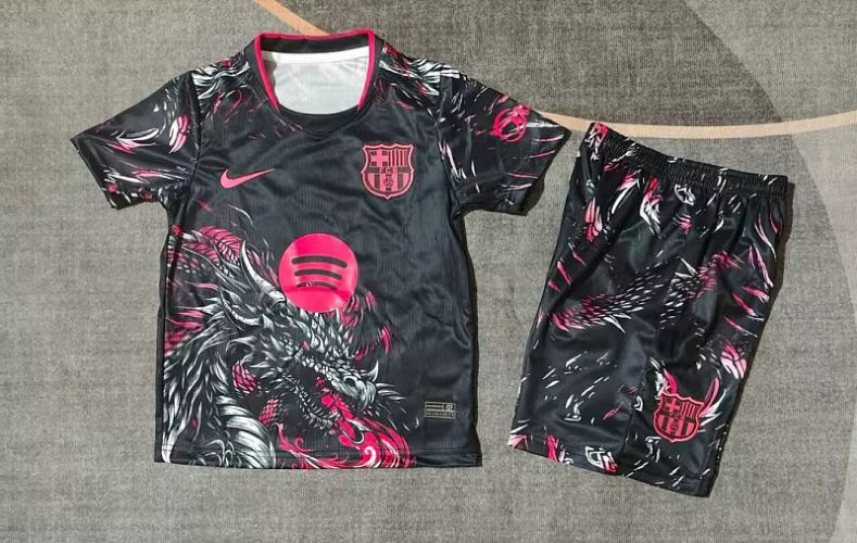 26-27 Barcelona Kids Cheap Soccer Jerseys and shorts
