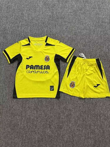 26-27 Villarreal Home Kids Cheap Soccer Jerseys and shorts