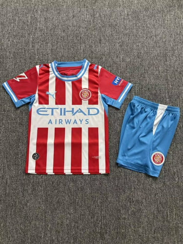 26-27 Gerona Home Kids Cheap Soccer Jerseys and shorts