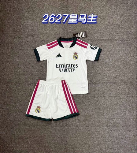 26-27 Real Madrid Home Kids Cheap Soccer Jerseys