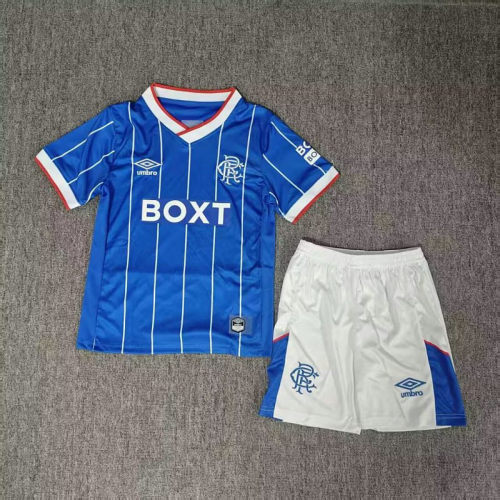 26-27 Rangers Home Kids Cheap Soccer Jerseys and shorts