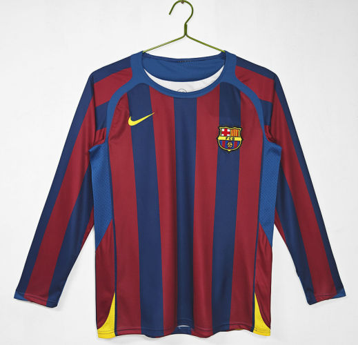 2006 Barcelona Home Retro Long Sleeves Cheap Soccer Jerseys