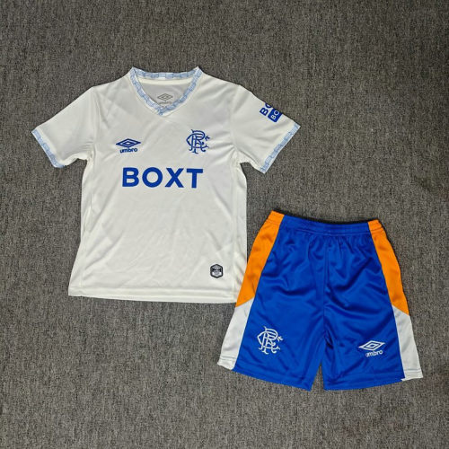 26-27 Rangers Away Kids Cheap Soccer Jerseys and shorts