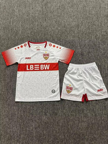 26-27 Stuttgart Home Kids Cheap Soccer Jerseys and shorts