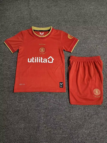 26-27 Middlesbrough Home Kids Cheap Soccer Jerseys and shorts