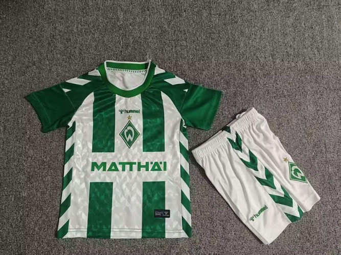 26-27 Werder Bremen Home Kids Cheap Soccer Jerseys and shorts