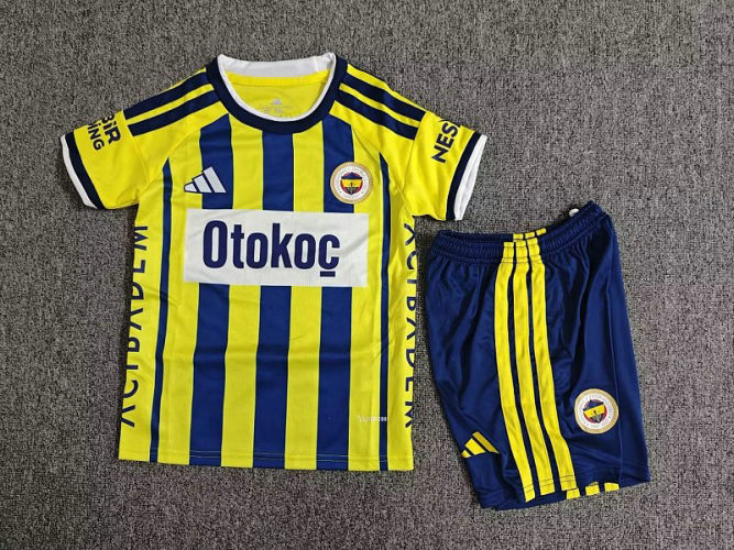 26-27 Fenerbahce Home Kids Cheap Soccer Jerseys and shorts