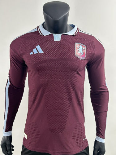 26-27 Aston Villa Home Long Sleeve Player Version Cheap Soccer Jerseys