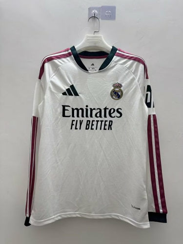 26-27 Real Madrid Home Long Sleeve Cheap Soccer Jerseys 