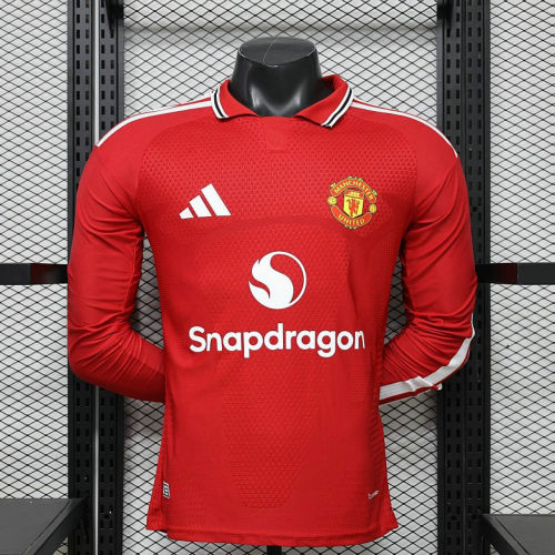 26-27 Man United Home Long Sleeves Player Version Cheap Soccer Jerseys