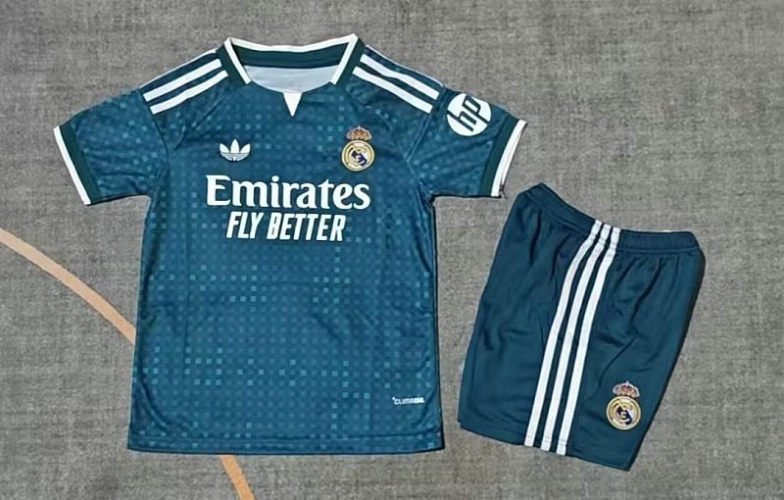 26-27 Real Madrid Away Kids Cheap Soccer Jerseys and shorts