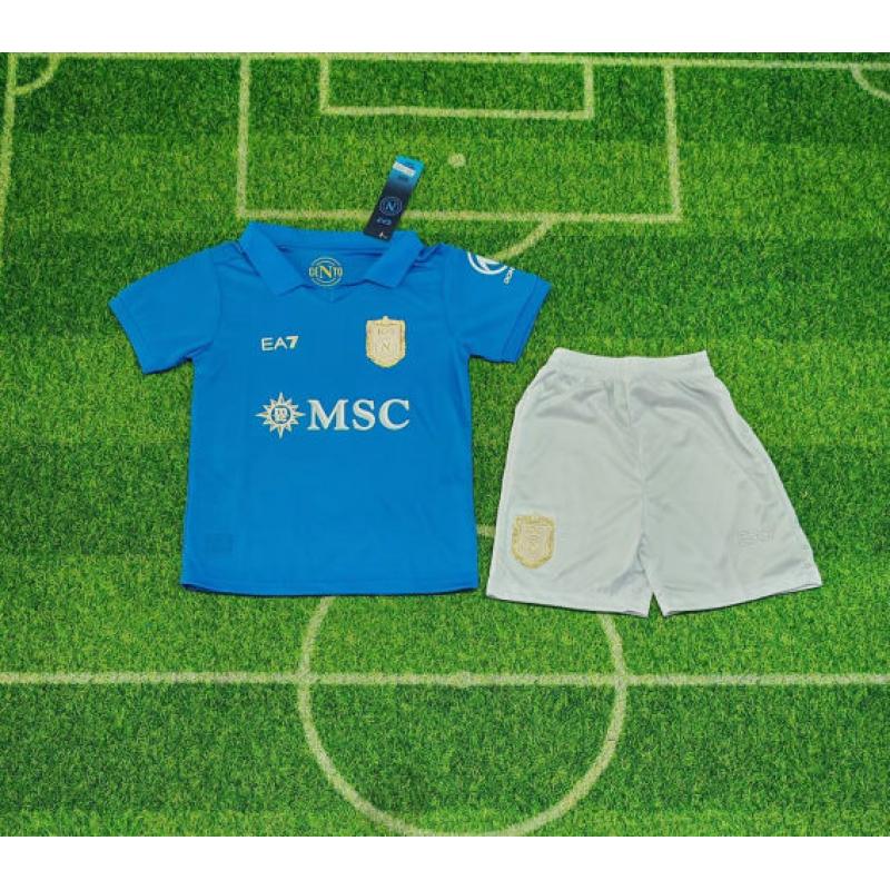 26-27 Napoli Home Kids Cheap Soccer Jerseys and shorts