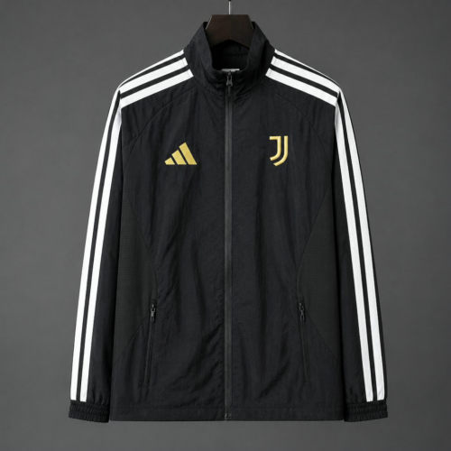 26-27 Juventus Black Full Zipper Windbreaker