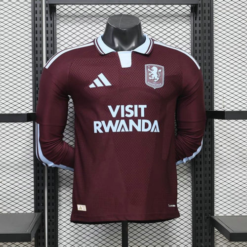 26-27 Aston Villa Home Player Version Long Sleeve Soccer Jerseys