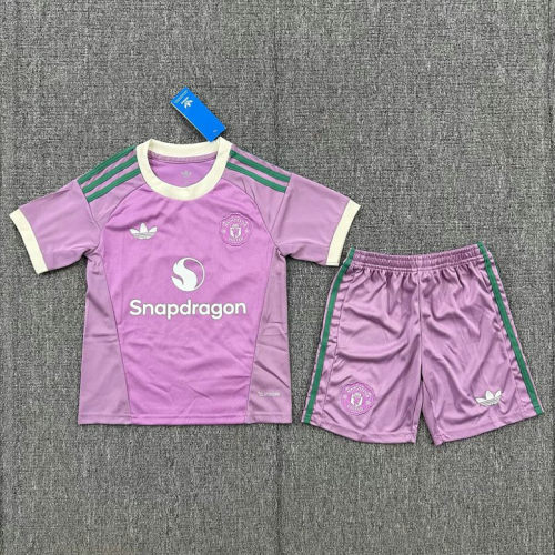 26-27 Man United Goalkeeper Kids Soccer Jerseys and shorts