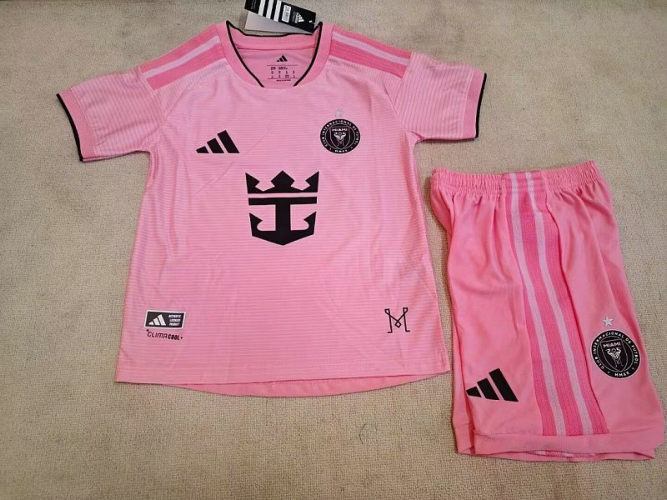 26-27 Inter Miami Home Kids Soccer Jerseys and shorts