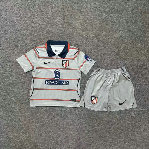 26-27 Atletico Madrid Third Kids Soccer Jerseys and shorts
